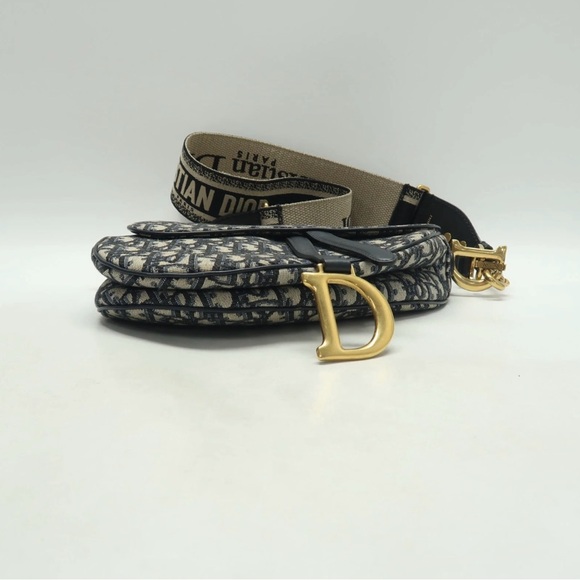 Christian Dior: Medium Navy Oblique Saddle Bag w/ extra strap *AUTHENTICATED* - Picture 7 of 15